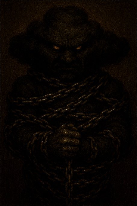 Črni Oblak v verigah.