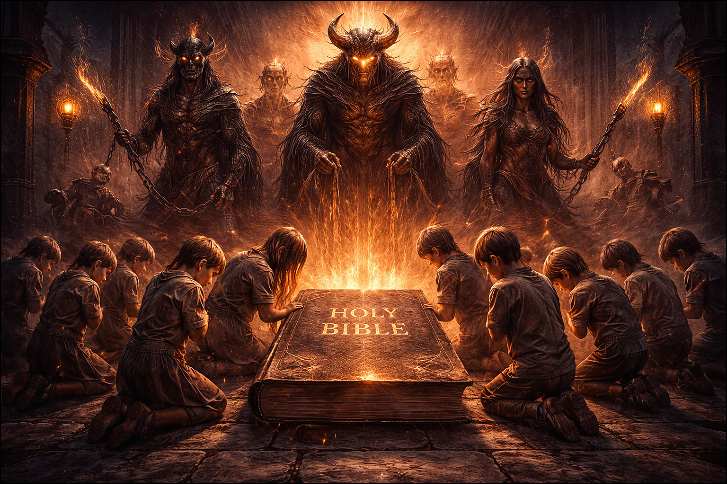 V karmičnem zaporu na planetu Brot so morali otroci pred inkarnacijo priseči na bibliji. 