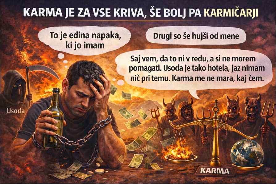 Moški, pripet na verigo, s steklenico alkoholne pijače v roki, zamišljen. 