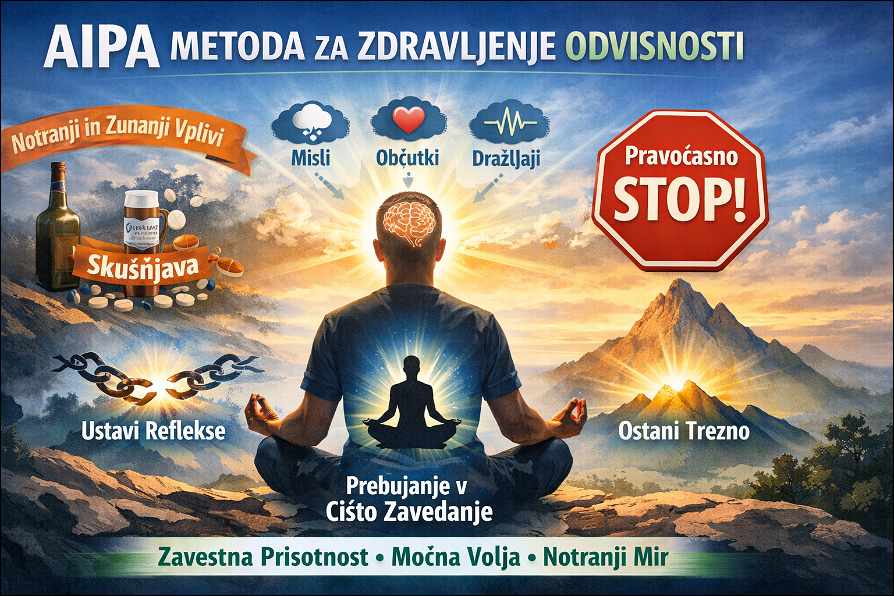 Moški meditira v svetlobi.
