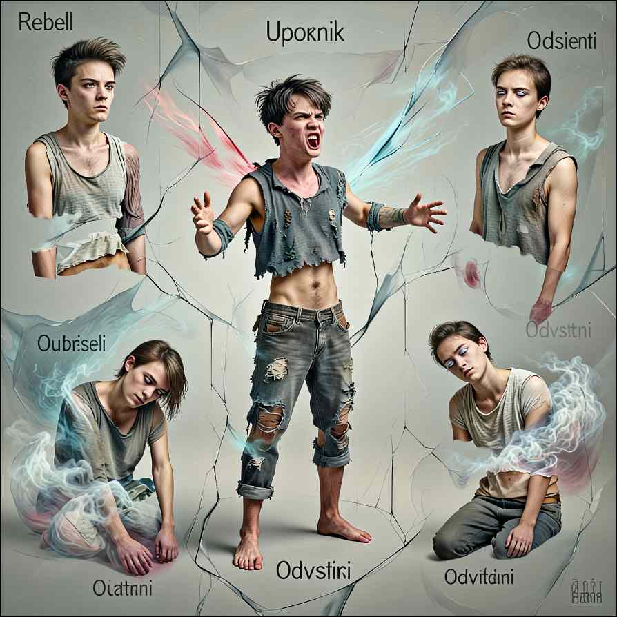 Delne osebnosti razbite na koščke. 