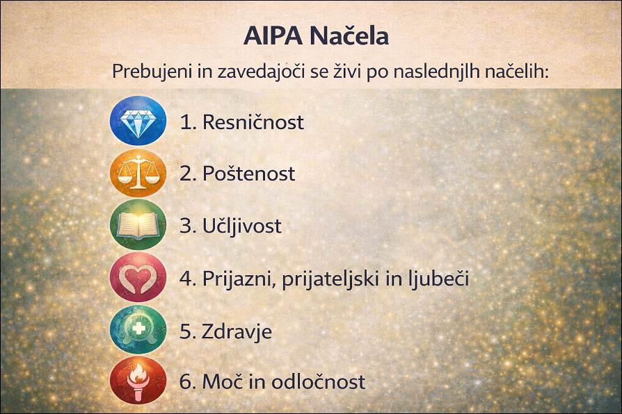 Seznam z načeli AIPA Metode. 