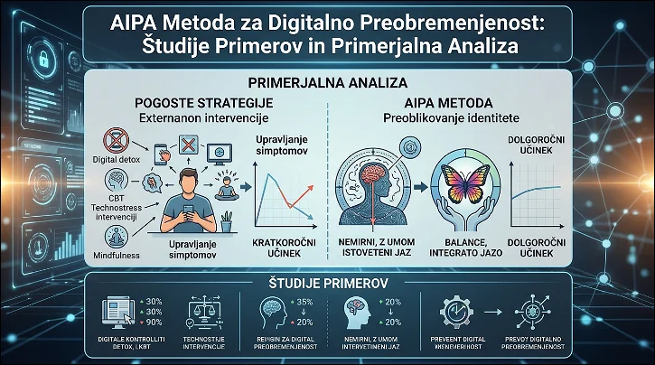 Tabela s primerjavo različnih modelov za digitalno preobremenjenost in odvisnost od zaslona.